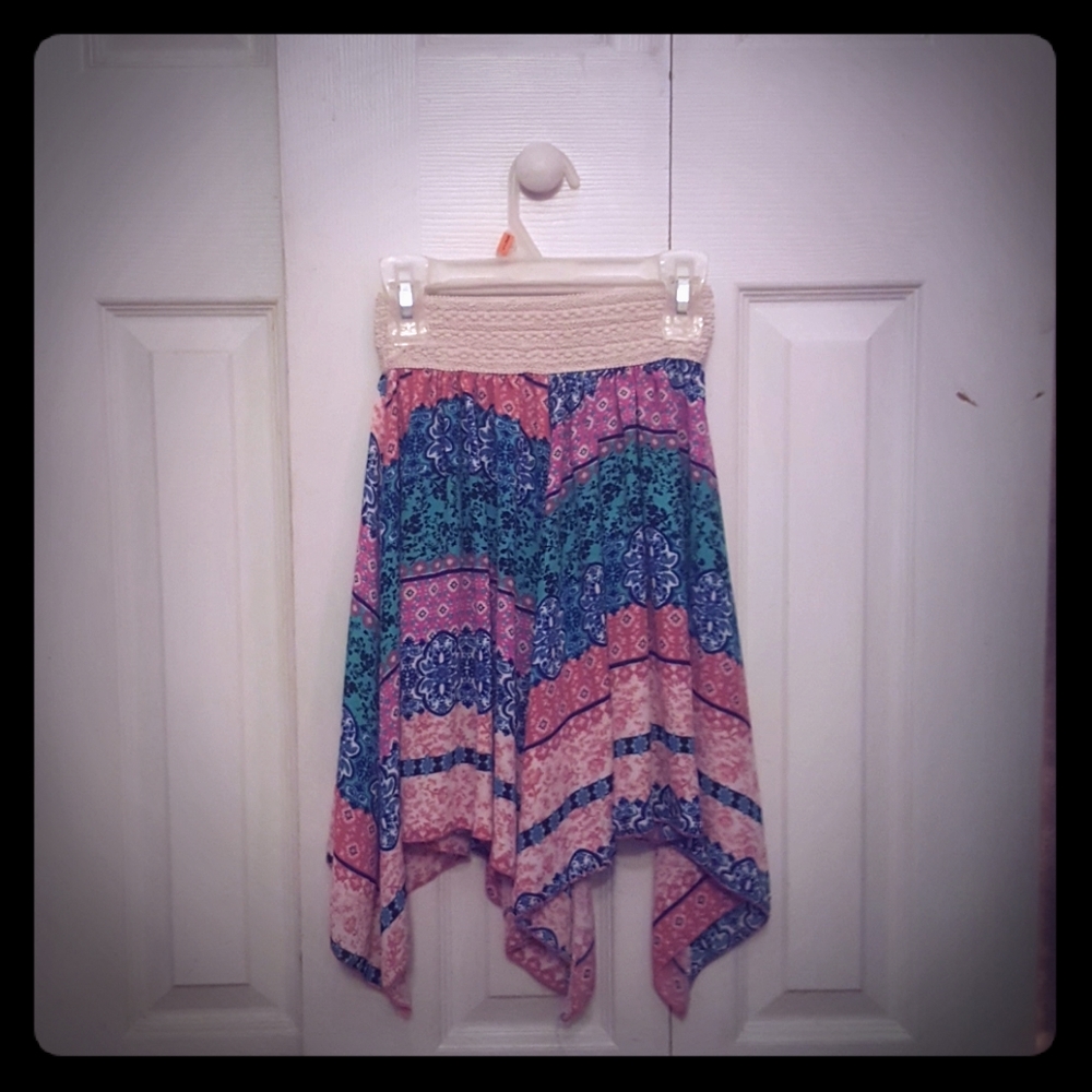 Multicolored flower print skirt